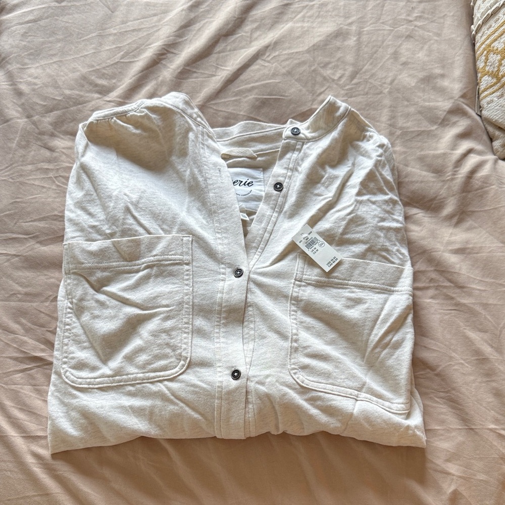 aerie Soft Cream Button-Front Shirt